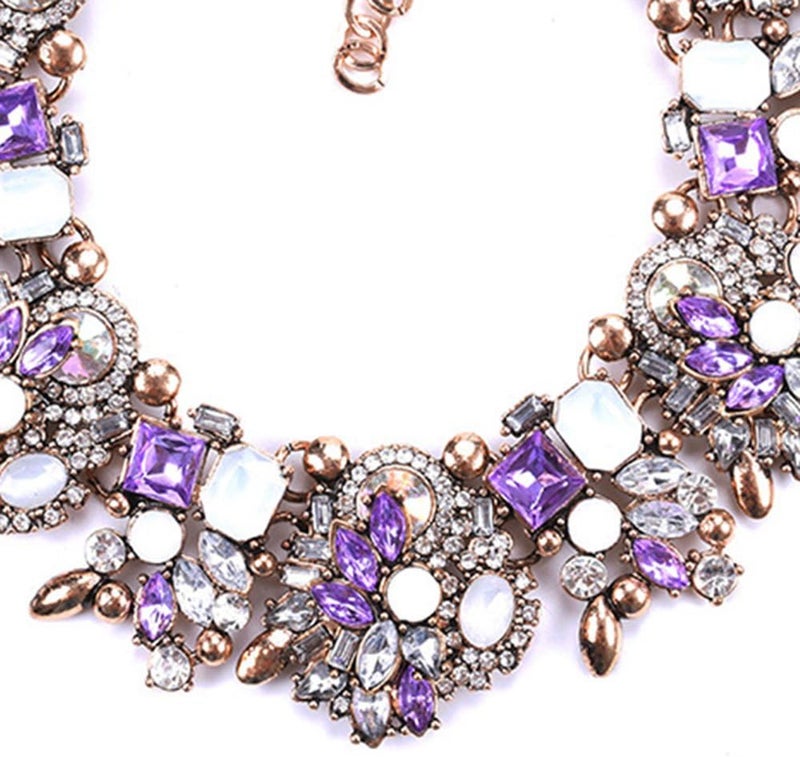 Zthread Bib Statement Necklace Colorful Glass Crystal Collar Choker Necklace for Women Fashion Accessories - Image 5
